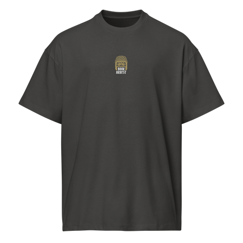 Men’s Bookarrest box tee text on back antraciet