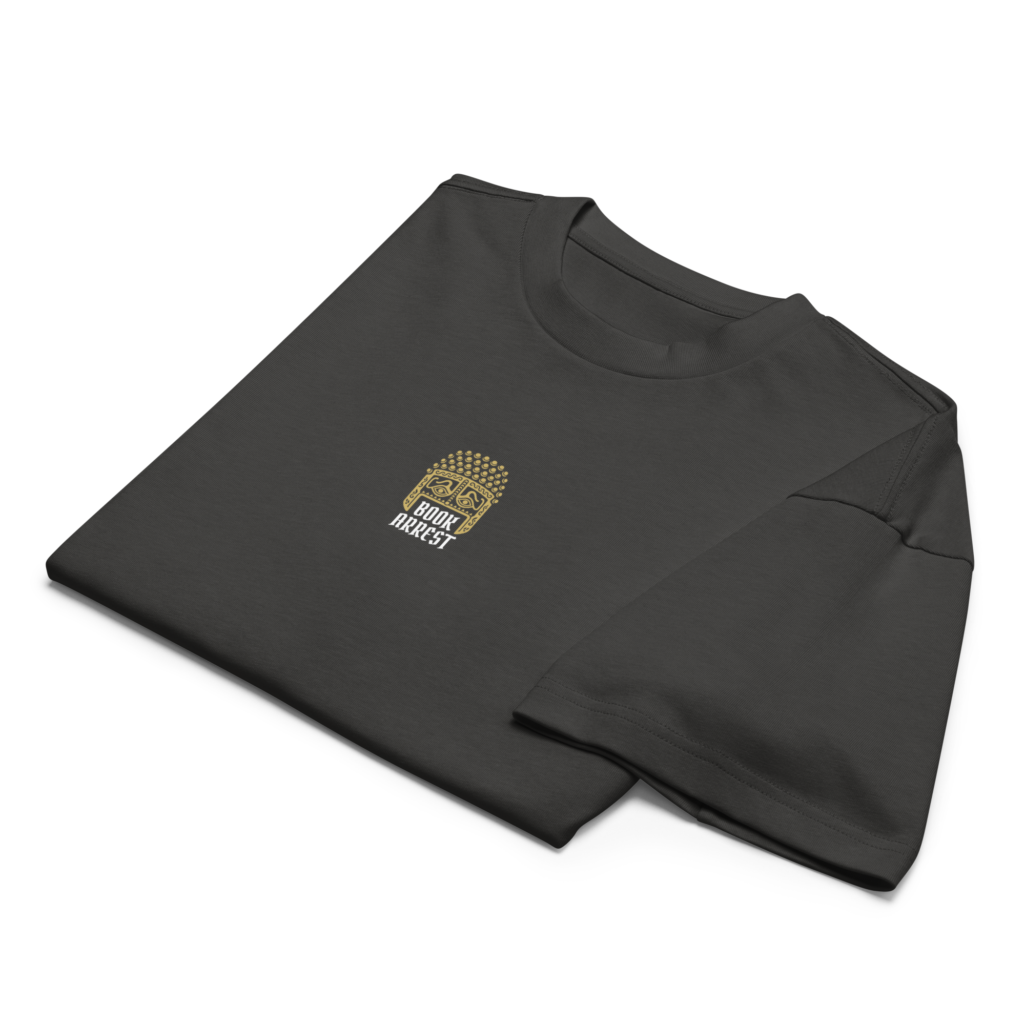 Men’s Bookarrest box tee text on back antraciet