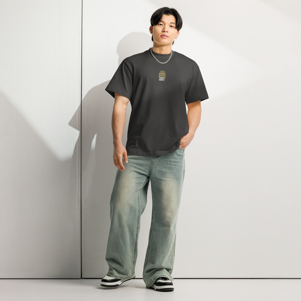 Men’s Bookarrest box tee text on back antraciet