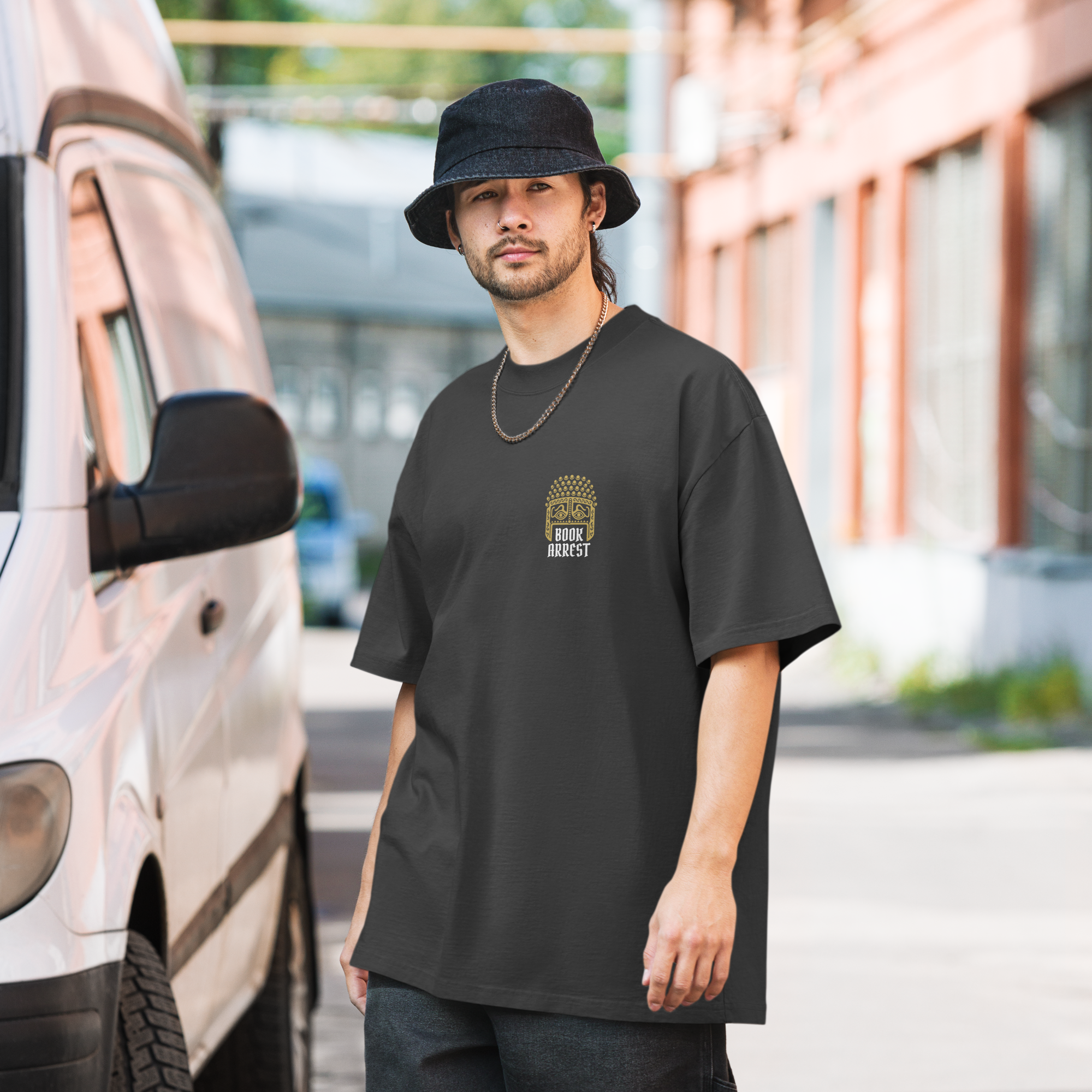 Oversized Bookarrest T-shirt antraciet