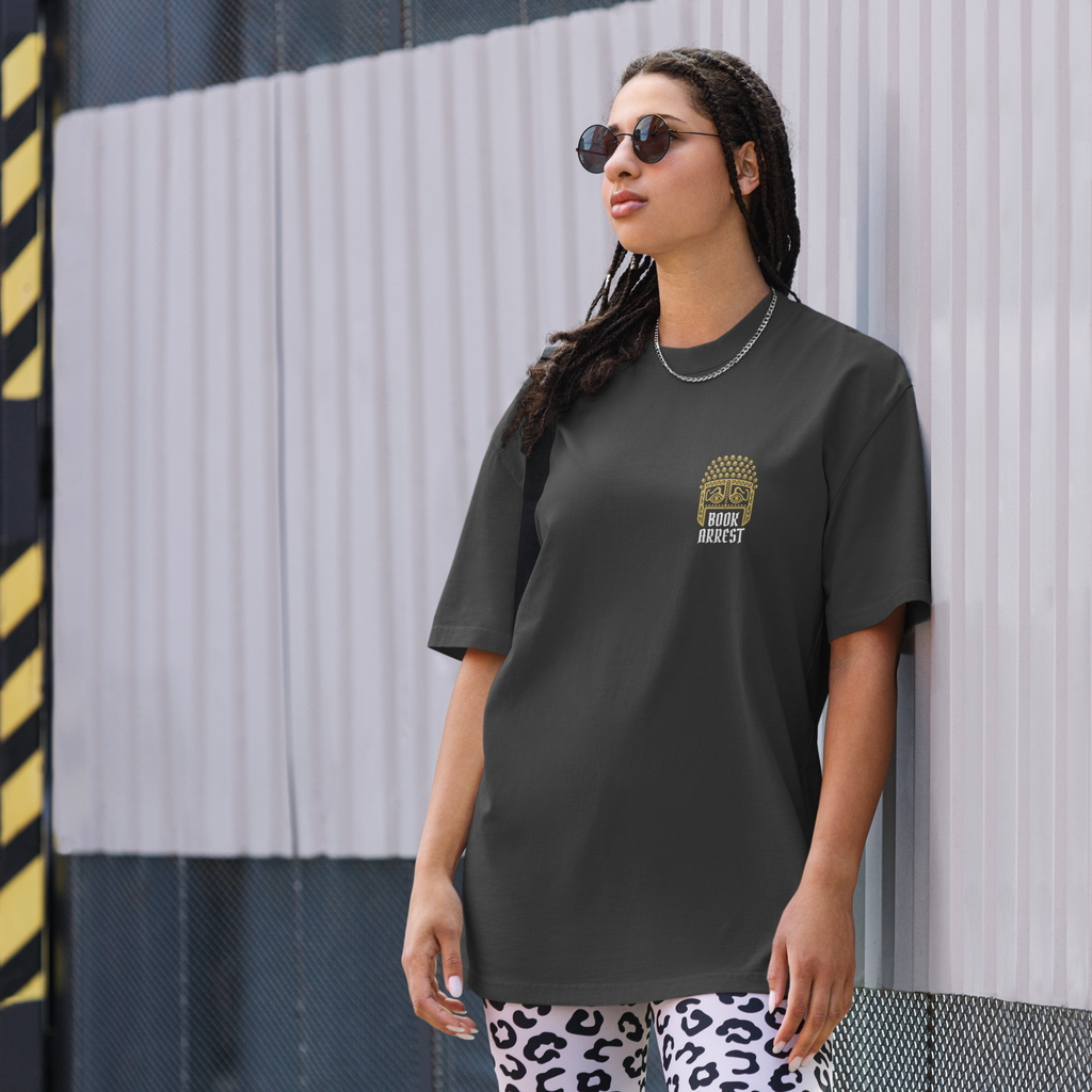 Oversized Bookarrest T-shirt antraciet