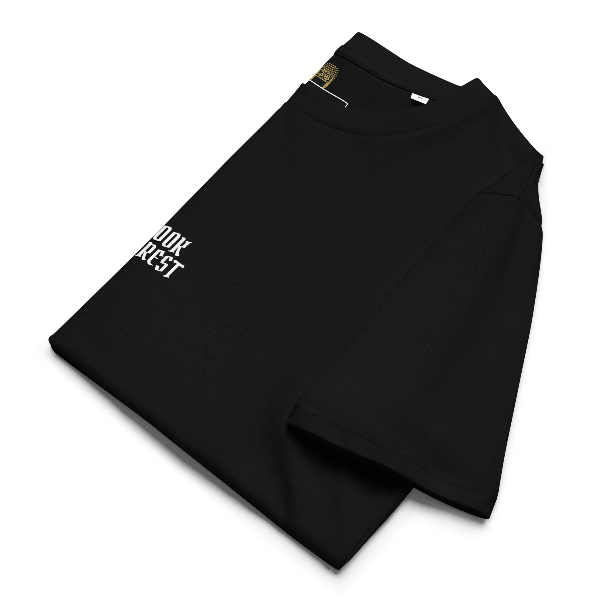 Unisex Bookarrest logo on shoulder T-shirt black